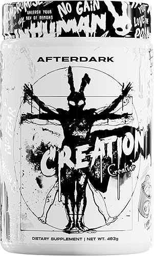 AFTERDARK Supplements Creation Creatine Monohydrate Powder, mezcla de matriz de creatina de 10000 mg, promueve la potencia, la resistencia y el