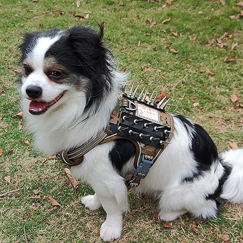 Miniatura 2 de Arnés táctico reflectante para perros pequeños, medianos y grandes, sin tirones, arnés militar con asa, chaleco de perro de servicio, arnés