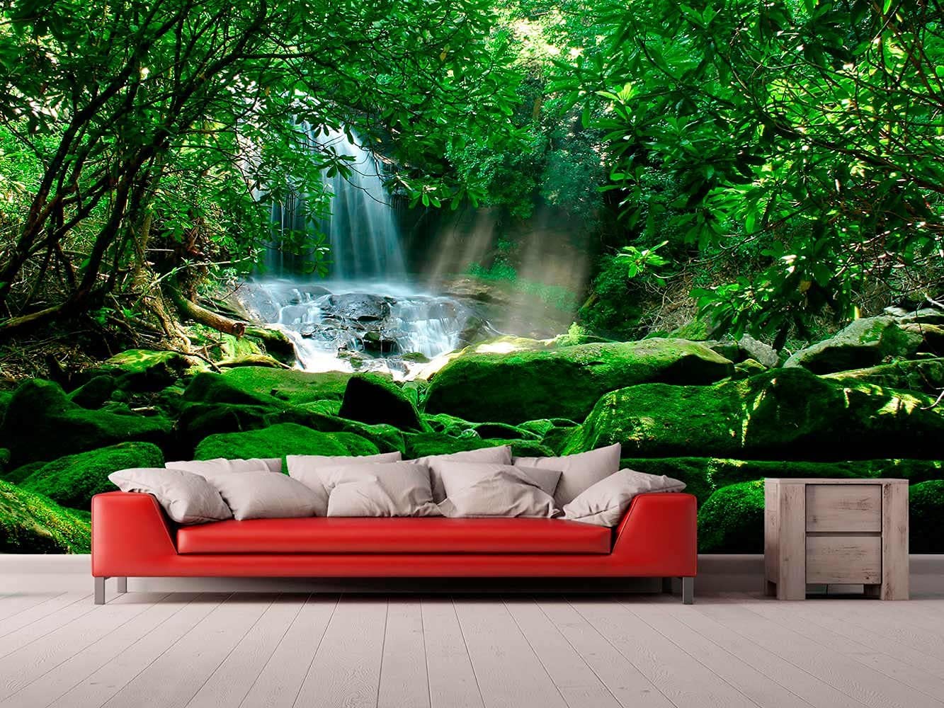 Oedim Papel Pintado Pared Cascada Bosque Tropical, Mural, Papel Pintado, Decoración comedores, Salones, Habitaciones