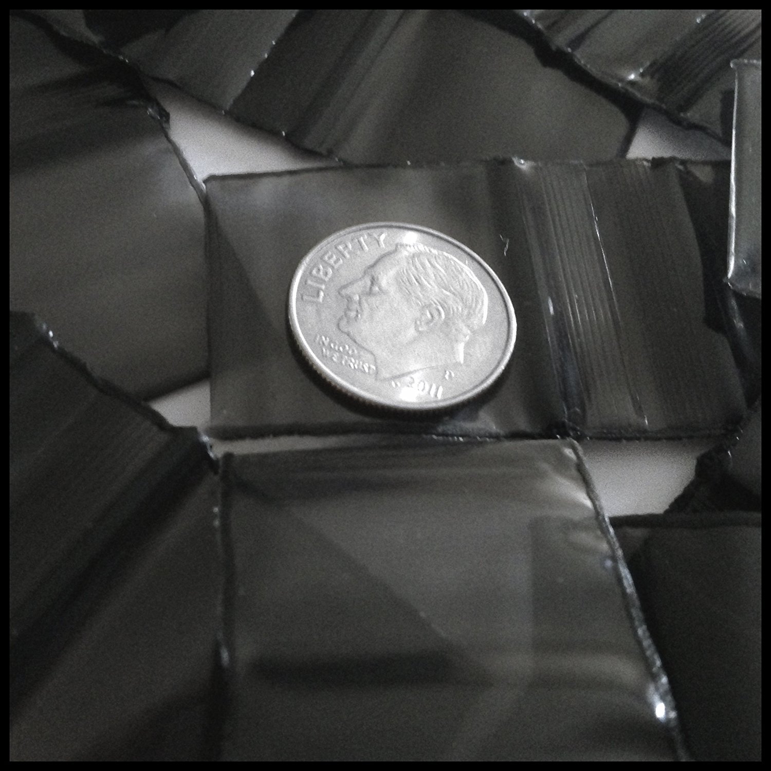Plastic Ziplock Baggies Black 200-1" X 1" 1010 Tone Small Zipper Lock Baggies Craft Resealable Plastic Baggy 2 Mil Zipper Poly Bags
