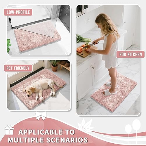 Miniatura 127 de Yimobra Juego de 2 alfombras de baño, alfombra de baño suave y absorbente y alfombra de inodoro en forma de U con respaldo antideslizante, alfombras