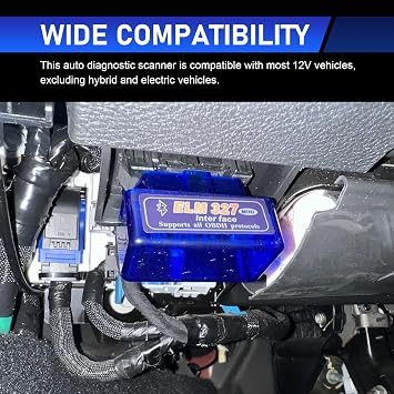 Bluetooth OBD2 Scanner, ELM327 V2.1 Wireless Diagnostic Tool, Real-time Data Monitor Bluetooth Scan Tool, Universal Code Reader for Android iOS (Blue)