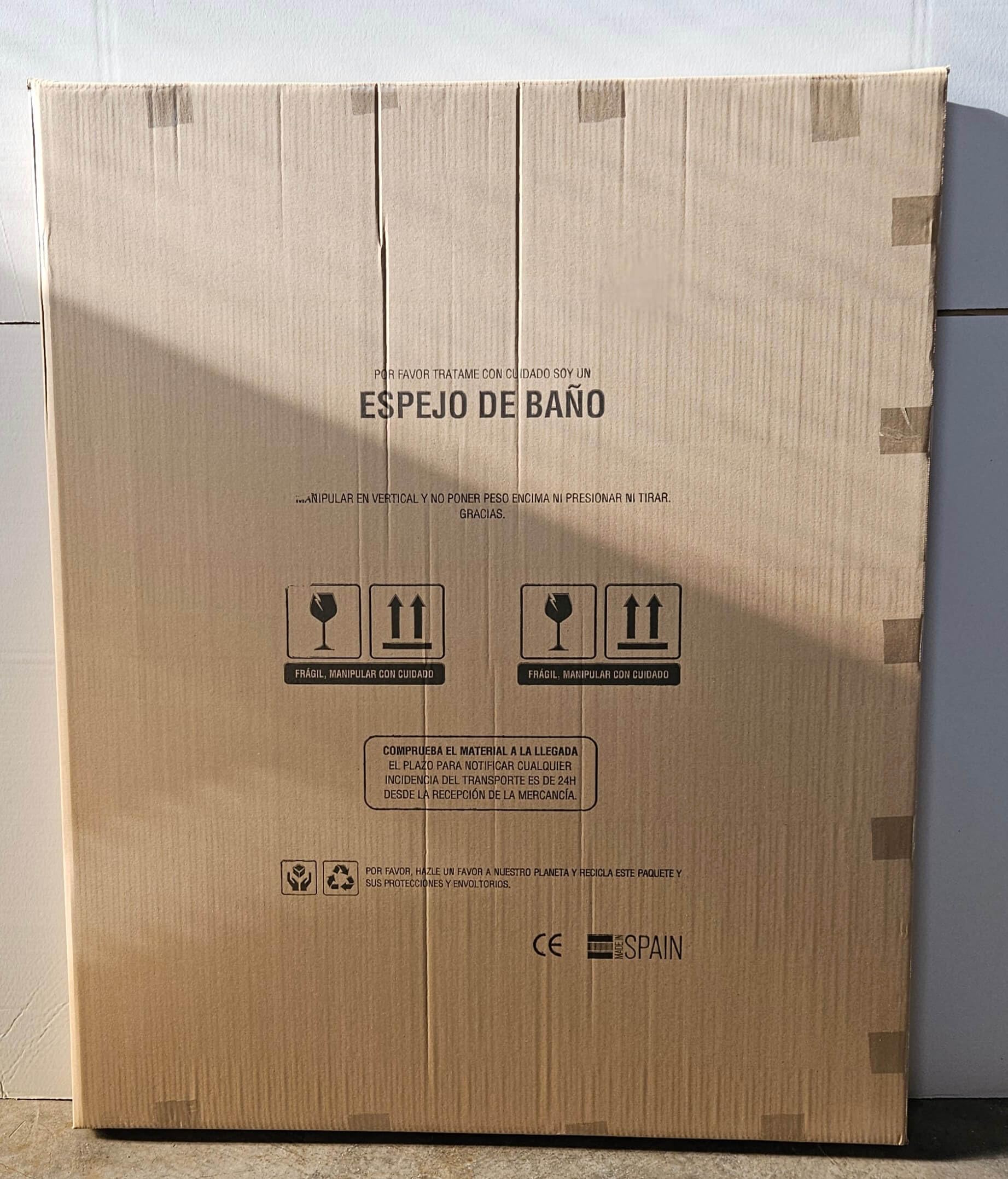 Espejo Baño Rectangular 80x100 cm Smooth | Espejos de Baño de Vidrio Resistente 4 mm, Plata Ecológica sin Cobre, Fácil Instalación | Diseño Moderno y Minimalista