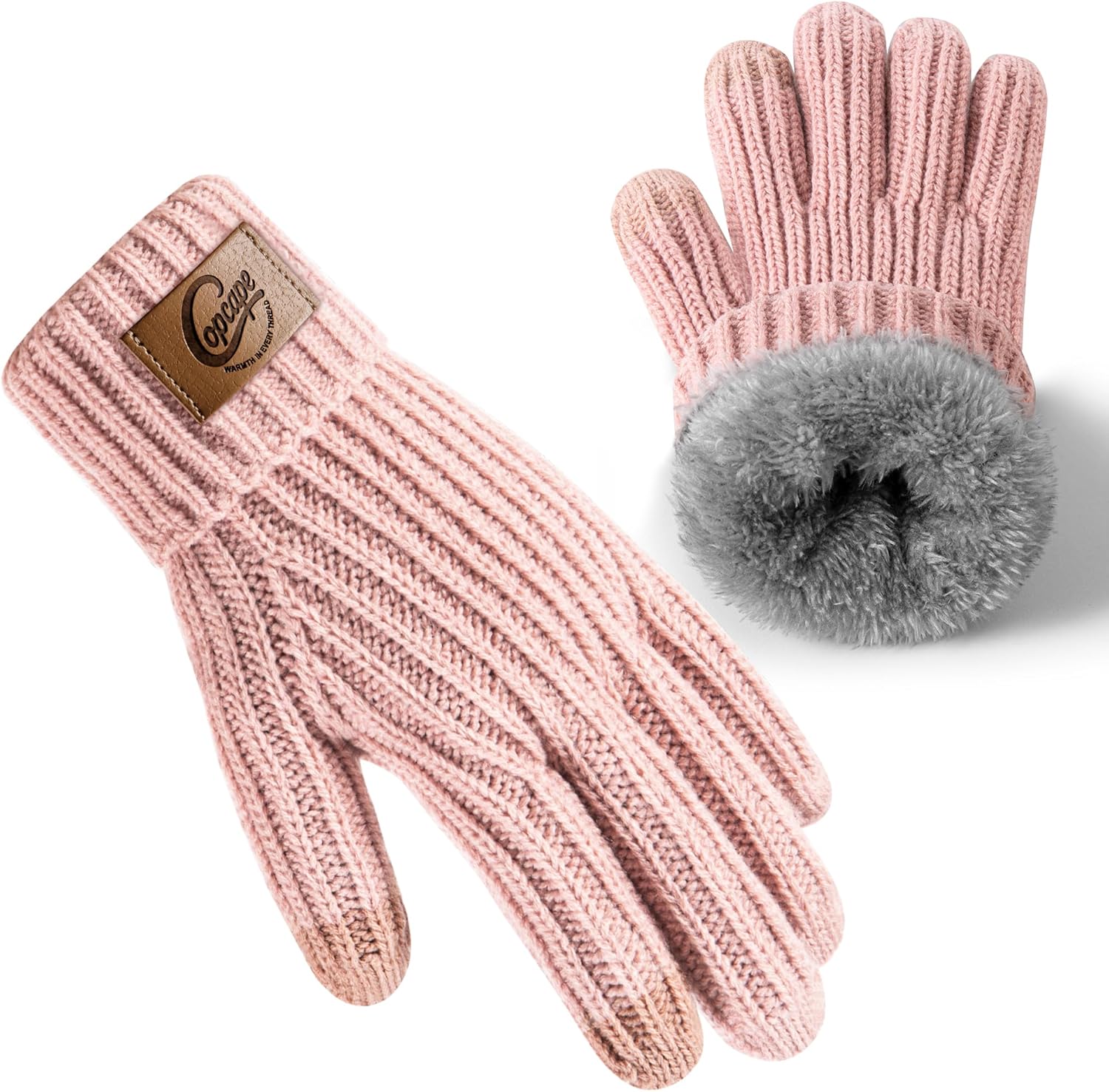 Copcape Winter Gloves for Men Women, Mens Gloves for Cold Weather Warm Thermal Fleece Lined Touchscreen Fingers for Outdoor