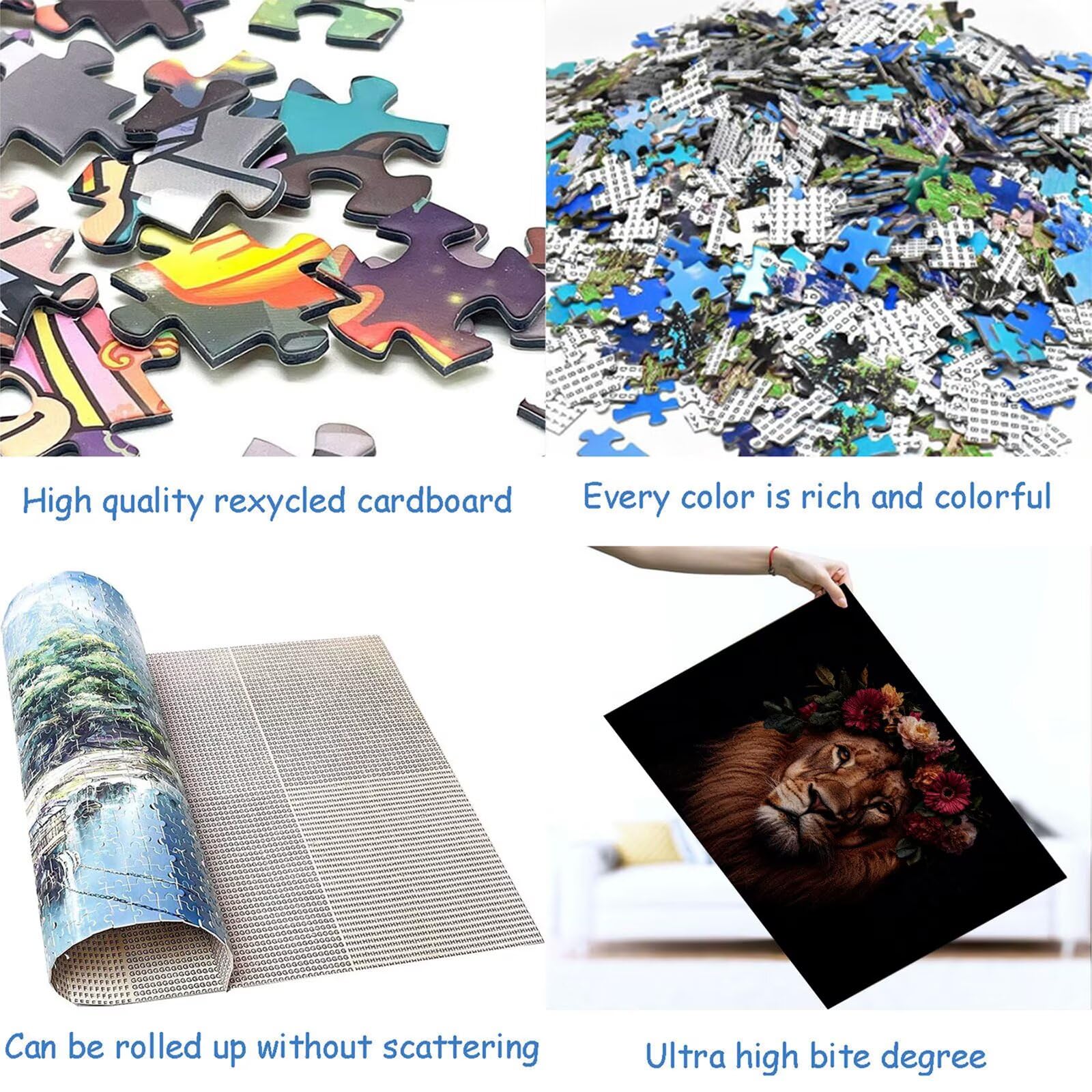 Puzzle 3000 elementów lew puzzle dla dorosłych korona 122 x 81 cm unikalne rzemiosło klasyczne 3D drewniana układanka do rodzinnych gier biznesowych, układanka zrób to sam do dekoracji ścian domu