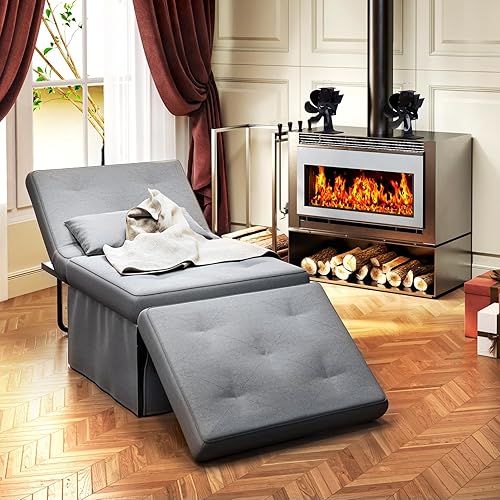 Miniatura 9 de TC-HOMENY Sofá cama con almohada, 4 en 1 multifunción con respaldo ajustable, cojín de esponja suave y grueso con sofá convertible