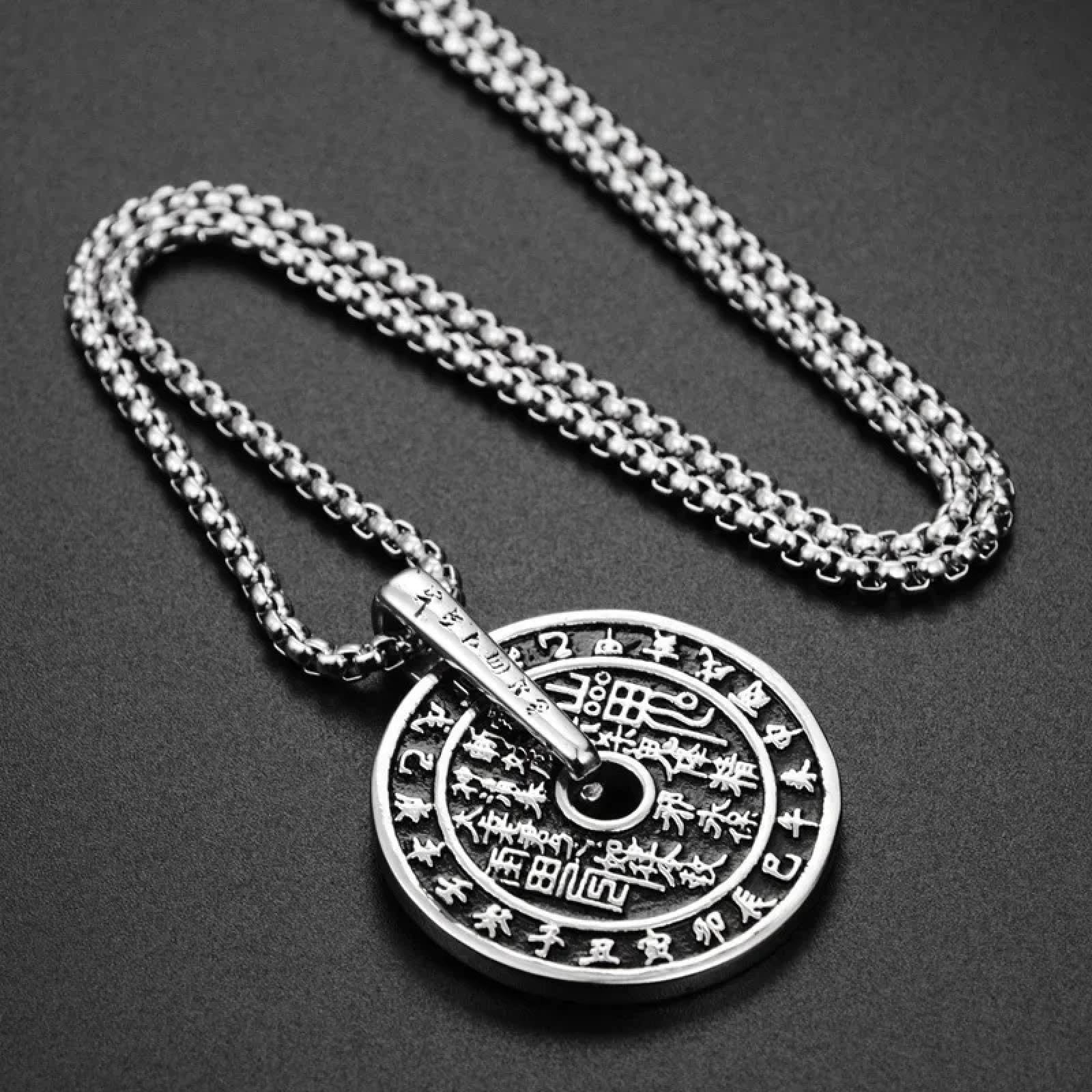 SiVaji Necklace Halskette Ketten Schmuck Herren Frauen Anhänger Necklaceretro Runde Anhänger Halskette Männer Junge Halsketten Vintage Männlich