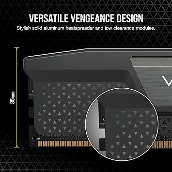 CORSAIR Vengeance DDR5 RAM 32GB (2x16GB) 6000MHz CL30-36-36-76 1.40V Intel XMP Desktop Computer Memory - Black (CMK32GX5M2B6000C30)