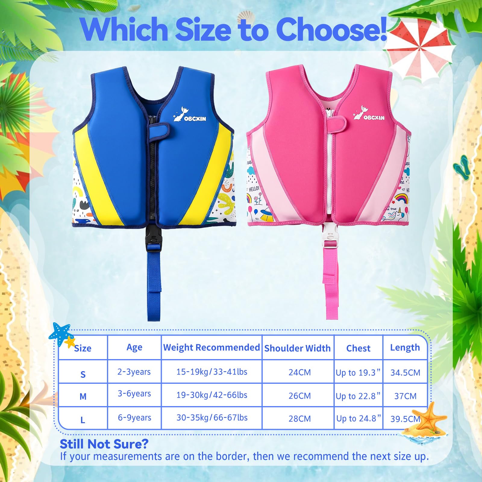 Chaleco de Natación para Niños,Chaleco Flotador de Neopreno con Correa de Seguridad Ajustable,Mejorar la Flotabilidad de Natación