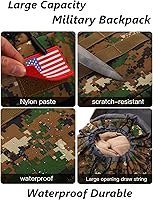 Vista 4 de Mochila impermeable que acampa que camina 70L/100L Molle mochila grande Daypack para viajar, Camuflaje del bosque