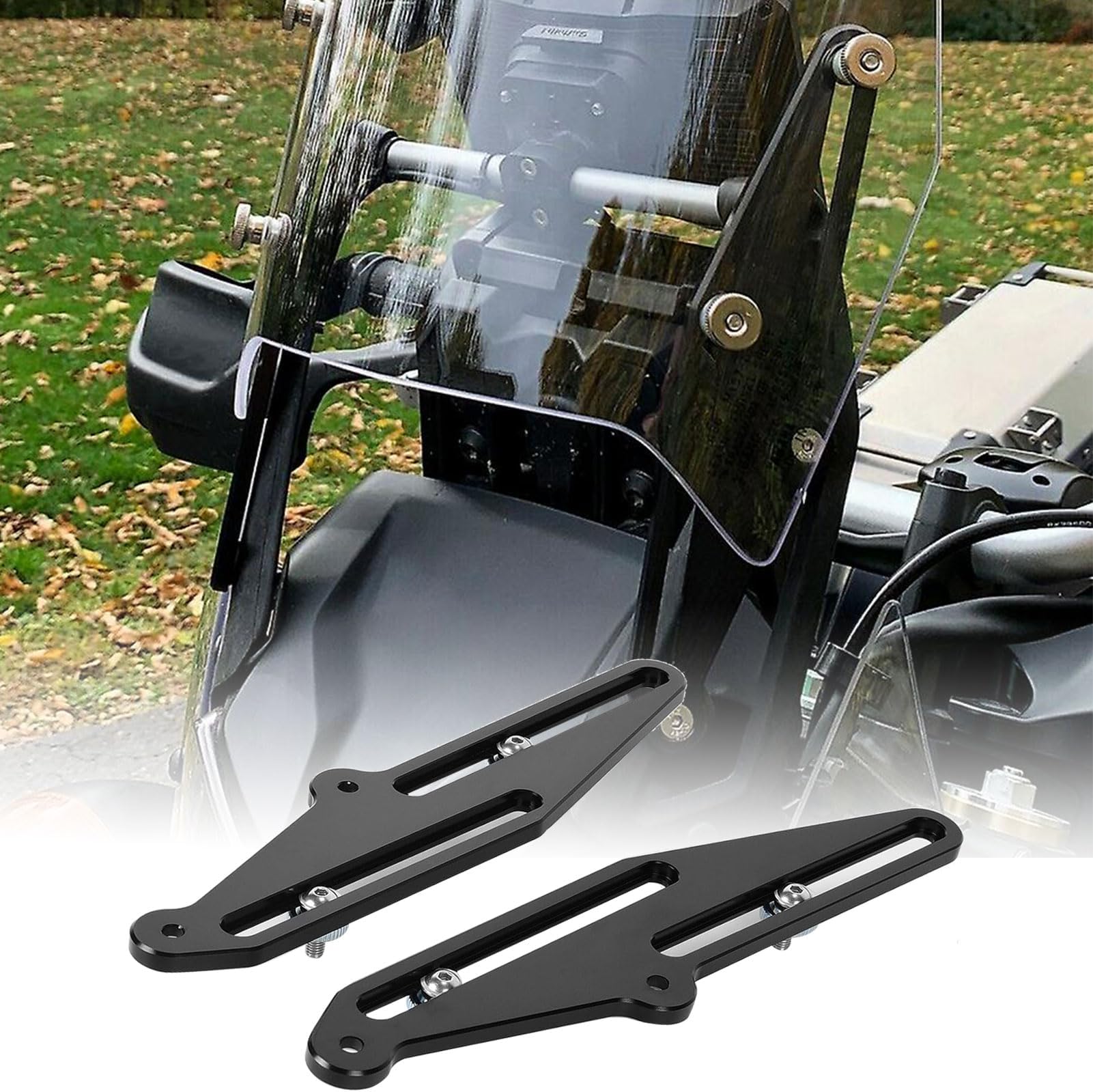 Motorcycle Windshield Adjuster Bracket Kit for Ya-ma-ha Tenere 700, 4" / 100mm Windscreen Support Holder kits for XT700Z XTZ 700 Z 2019 2020 2021 2022 Accessories