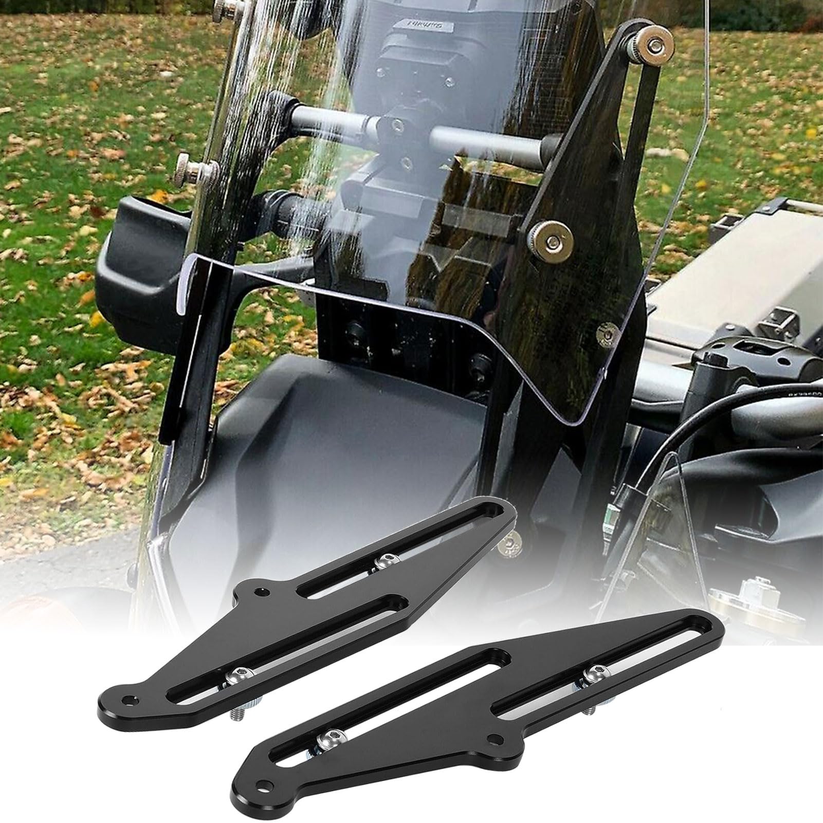 Midimttop Motorcycle Windshield Adjuster Bracket Kit for Ya-ma-ha Tenere 700, 4" / 100mm Windscreen Support Holder kits for XT700Z XTZ 700 Z 2019 2020 2021 2022 Accessories