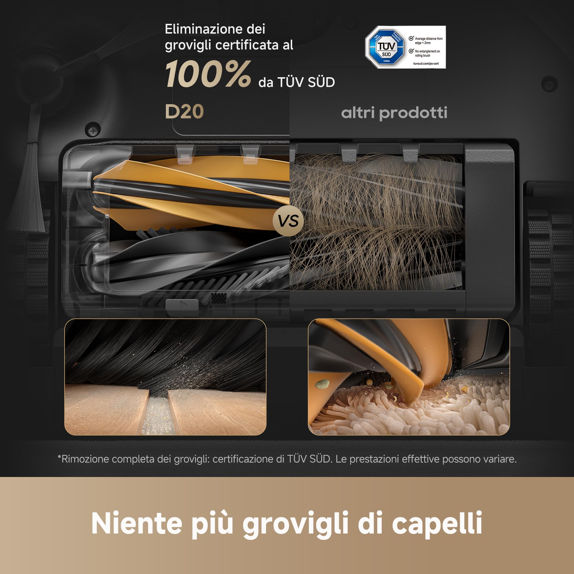 DREAME D20 Robot Aspirapolvere, Aspirazione 13.000 Pa, Doppia Spazzola Antigroviglio, Navigazione LDS, Aspirapolvere e Lavapavimenti 2 in 1, Pavimenti e Tappeti e Moquette,Batteria da 5.200 mAh,Bianco