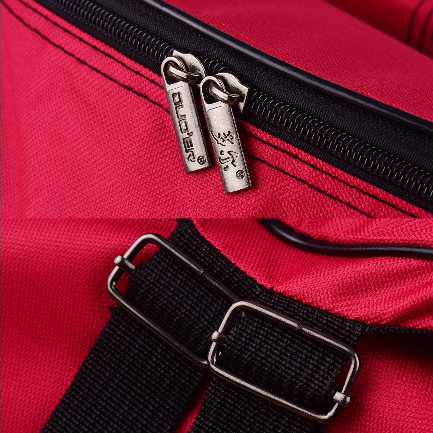 Black Snare Drum Rucksack Hülle, 14 -Zoll -Drum -Beutel mit Schultergurt Nylon Stoff, Außentaschen für Drum Sticks Musiklie Schütze Bequemer Trage (Rot)
