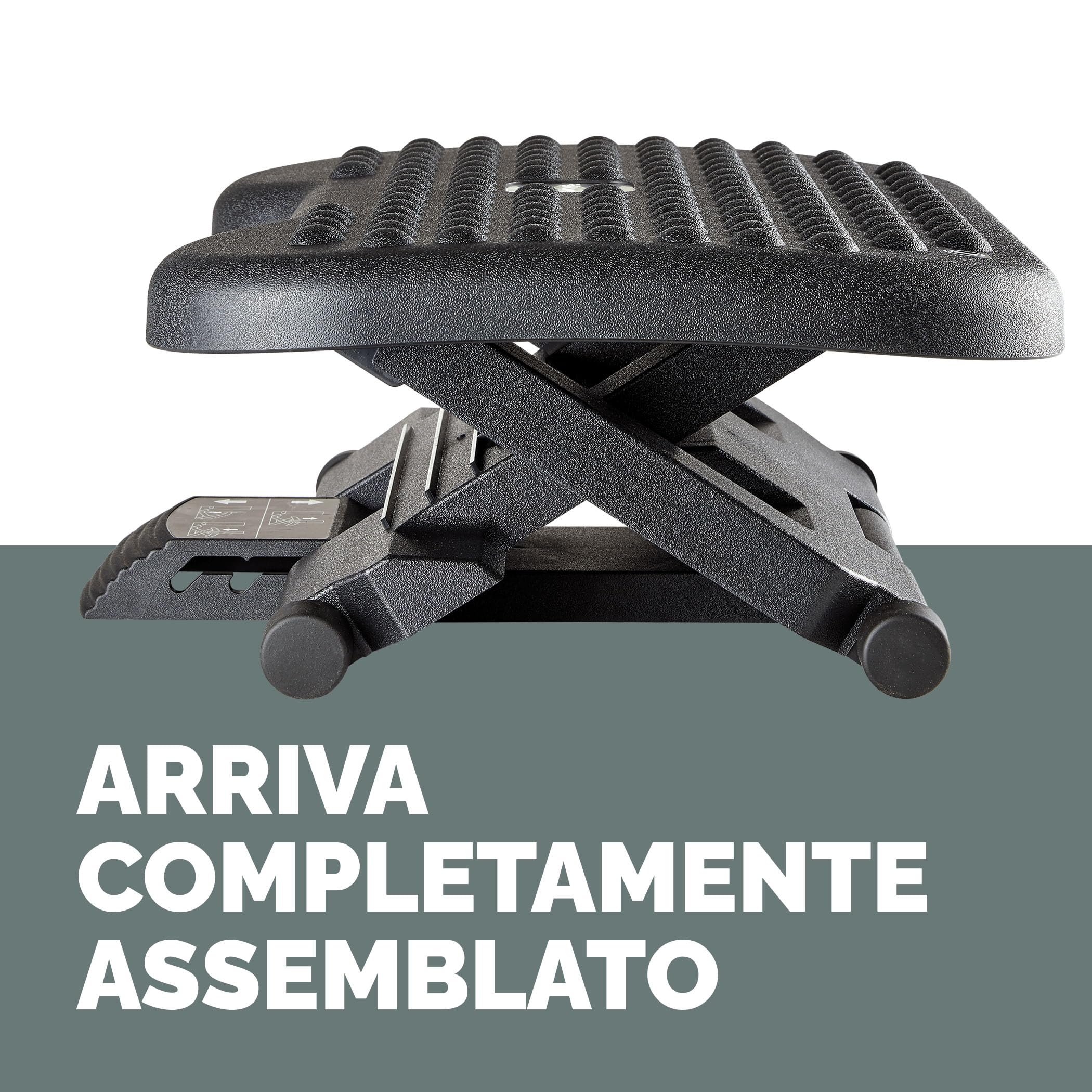 Fellowes Everyday Plus Poggiapiedi ergonomico con base antiscivolo - Poggiapiedi da scrivania - Sgabello poggiapiedi per ufficio e casa - Nero