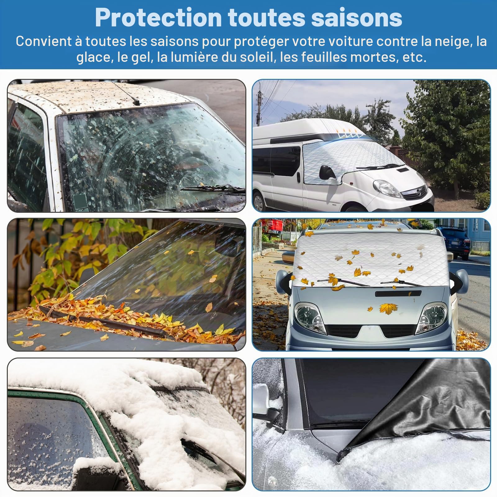 Couverture de Pare-Brise pour Opel Vivaro, Vauxhall Vivaro, Renault Trafic, Primastar, 2001-2014