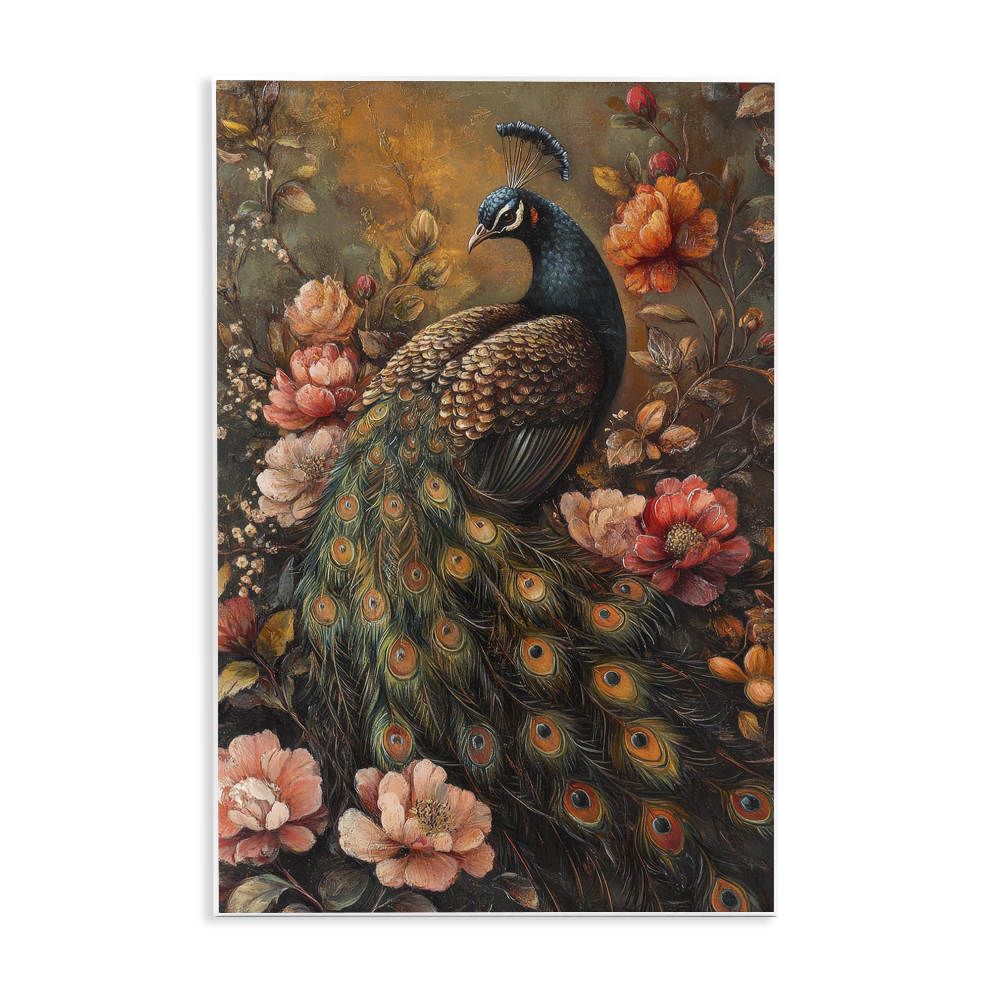 Stupell Industries Red Morris Inspired Peacock Wall Plaque Art, design by Petal Prints Design, 15 x 10