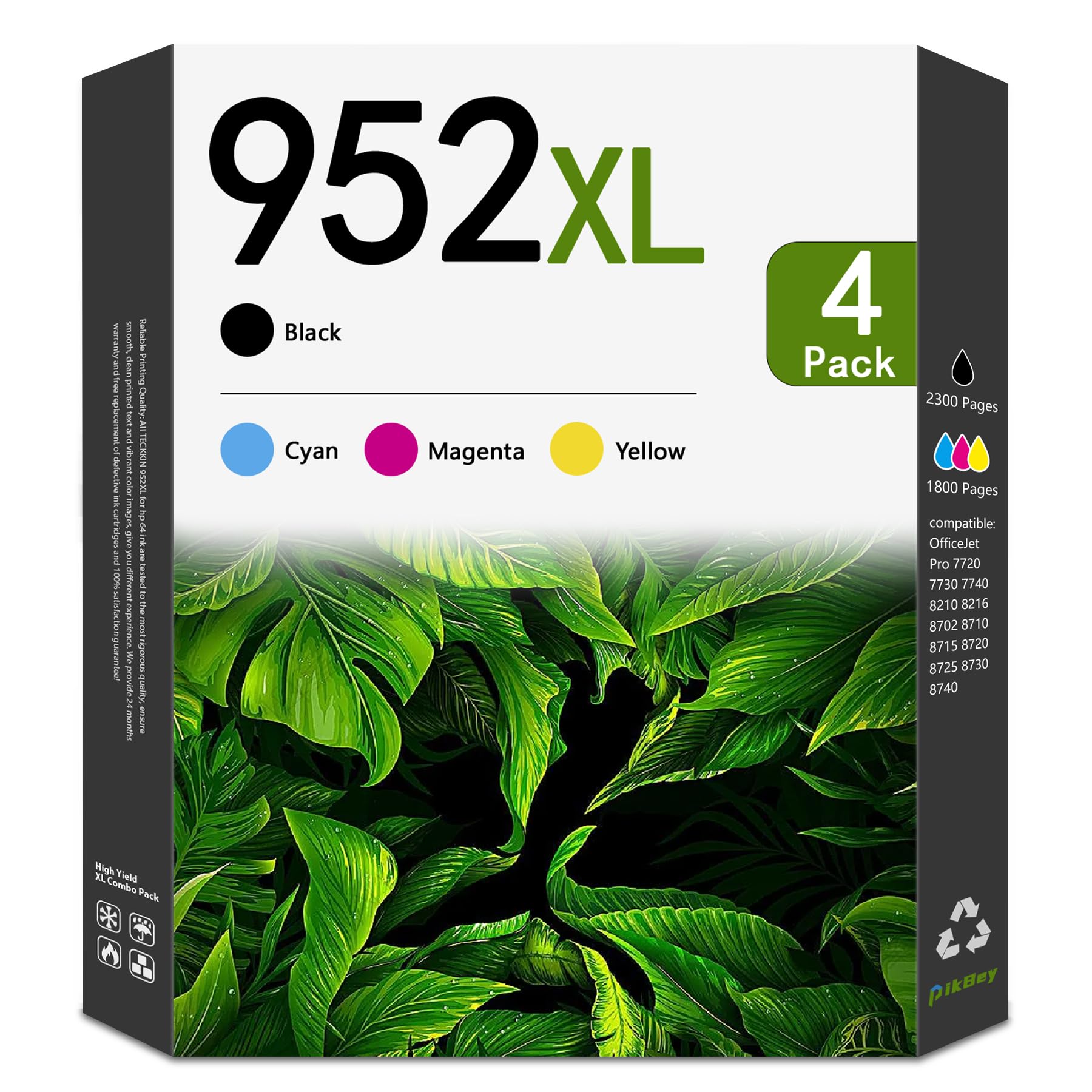 Smart Ink 952XL 互換インクカートリッジ 4色セット Amazon.com: PikBey 952XL Ink Cartridges (4-Pack,Black/Cyan/Magenta