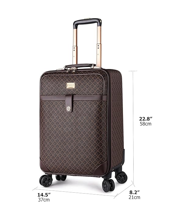 feilario 2 pcs Waterproof PVC Leather Business Carry On Luggage, TSA Lock by feilario - Used condition - Image 3