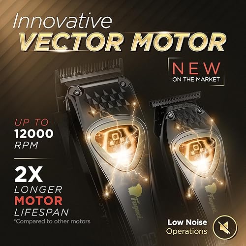 Miniatura 2 de Fagaci Cortapelos profesionales para hombres con cuchillas DLC y motor vectorial de alto par, juego de cortapelos y recortadoras de barbero cero