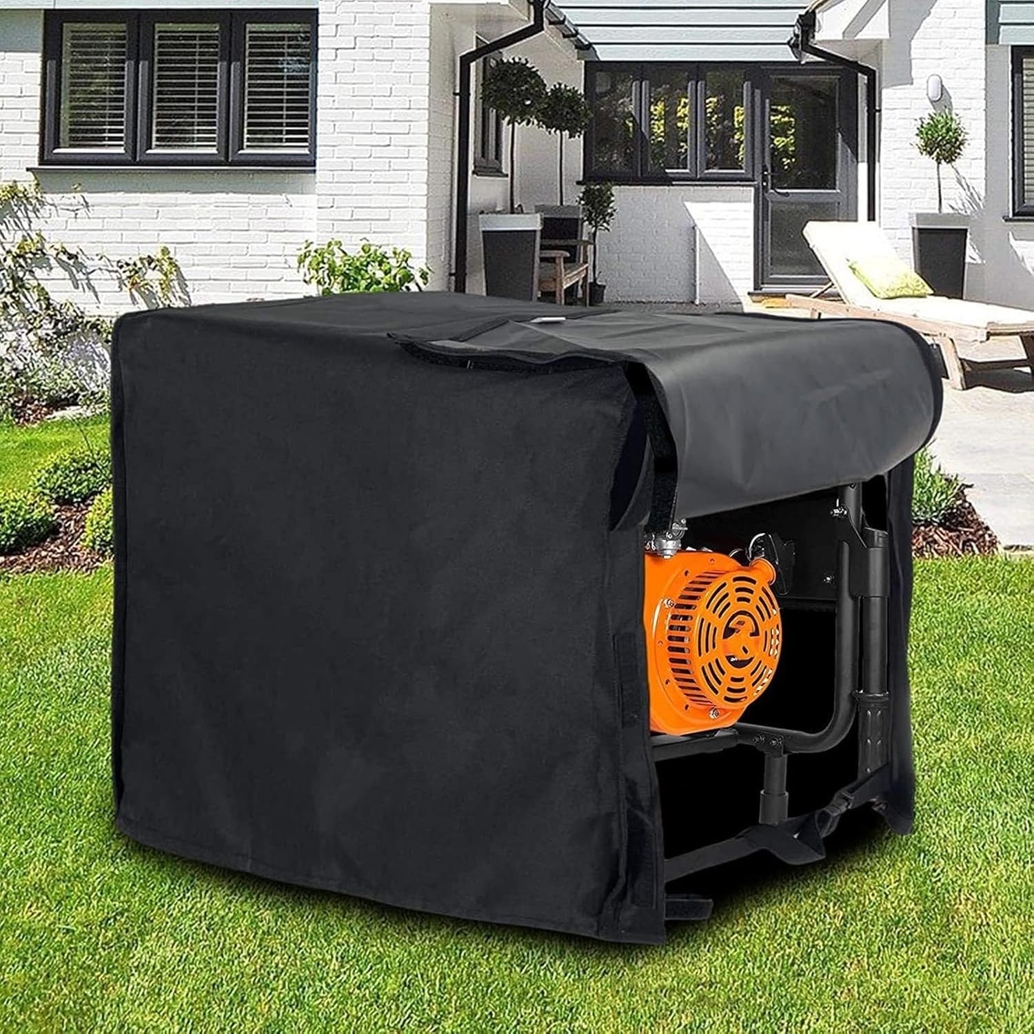 Generatorabdeckung für Hyundai HY4500SEi 2021-2026, Wasserdicht Oxford Gewebe Reißfest Outdoor Schutzhülle für Portable Generatoren,A/Black