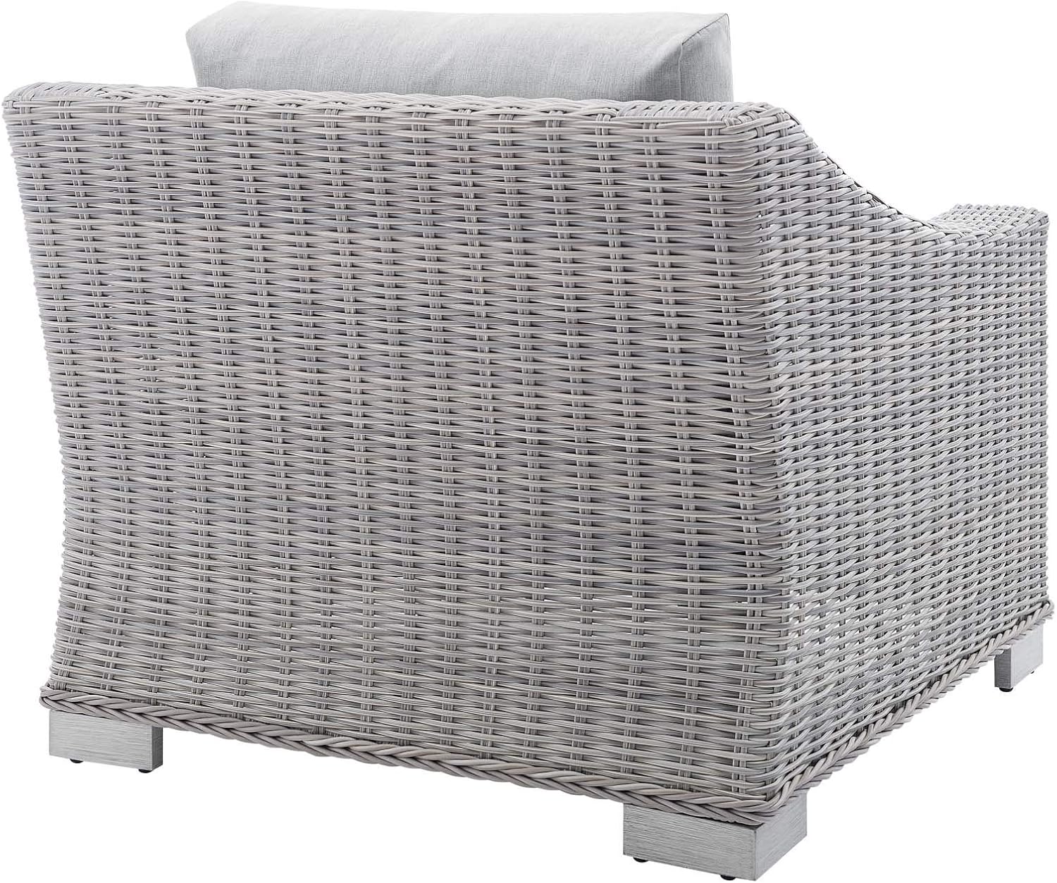 Modway Conway Sunbrella Outdoor Patio Wicker Rattan, Armchair, Light Gray Gray