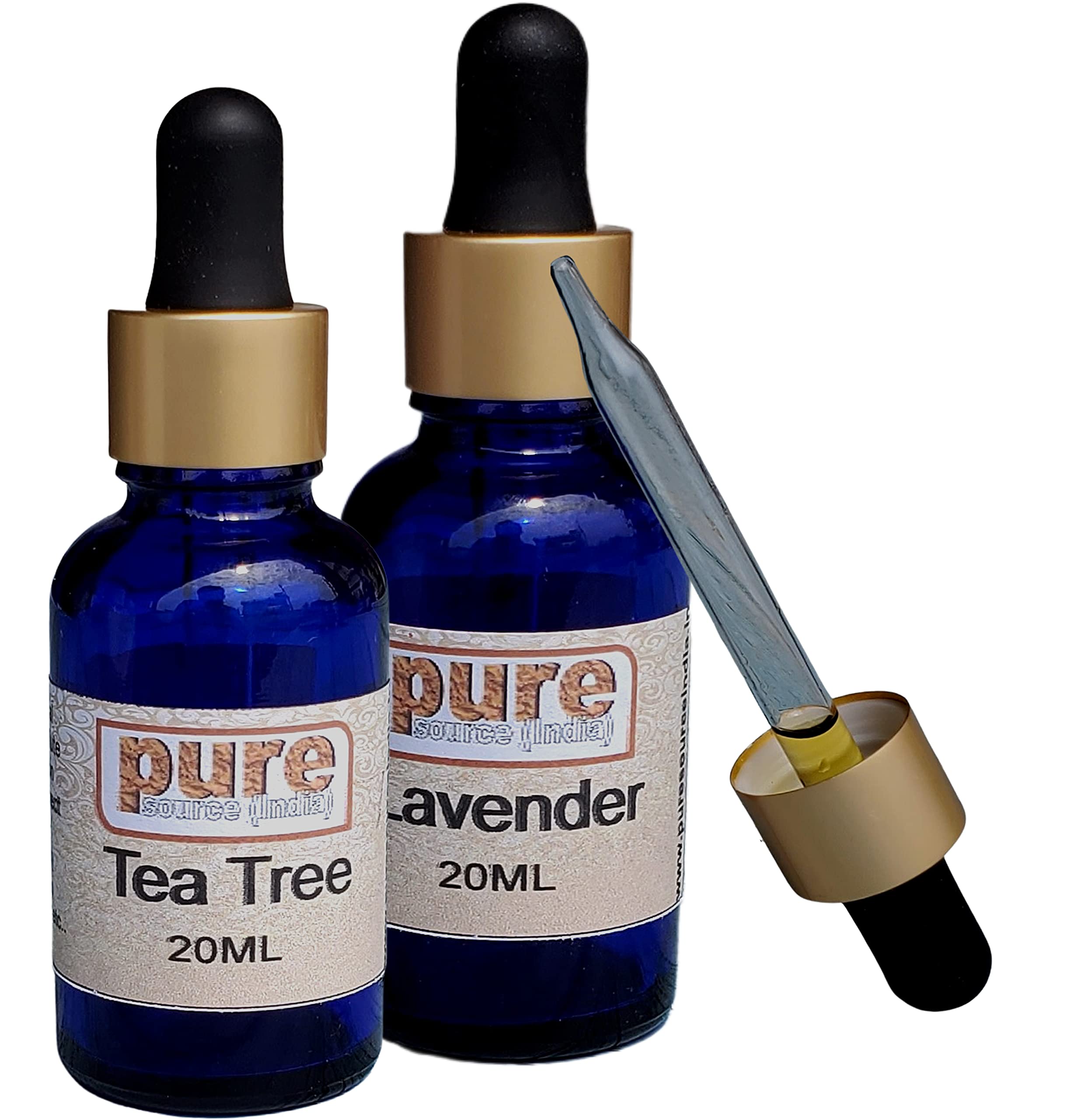 Pure Source India Tea Tree Oil & Lavender Essential Oils - Pure 100% Natural for Healthy Skin, Face, and Hair (20 ml + 20 ml)-image-44