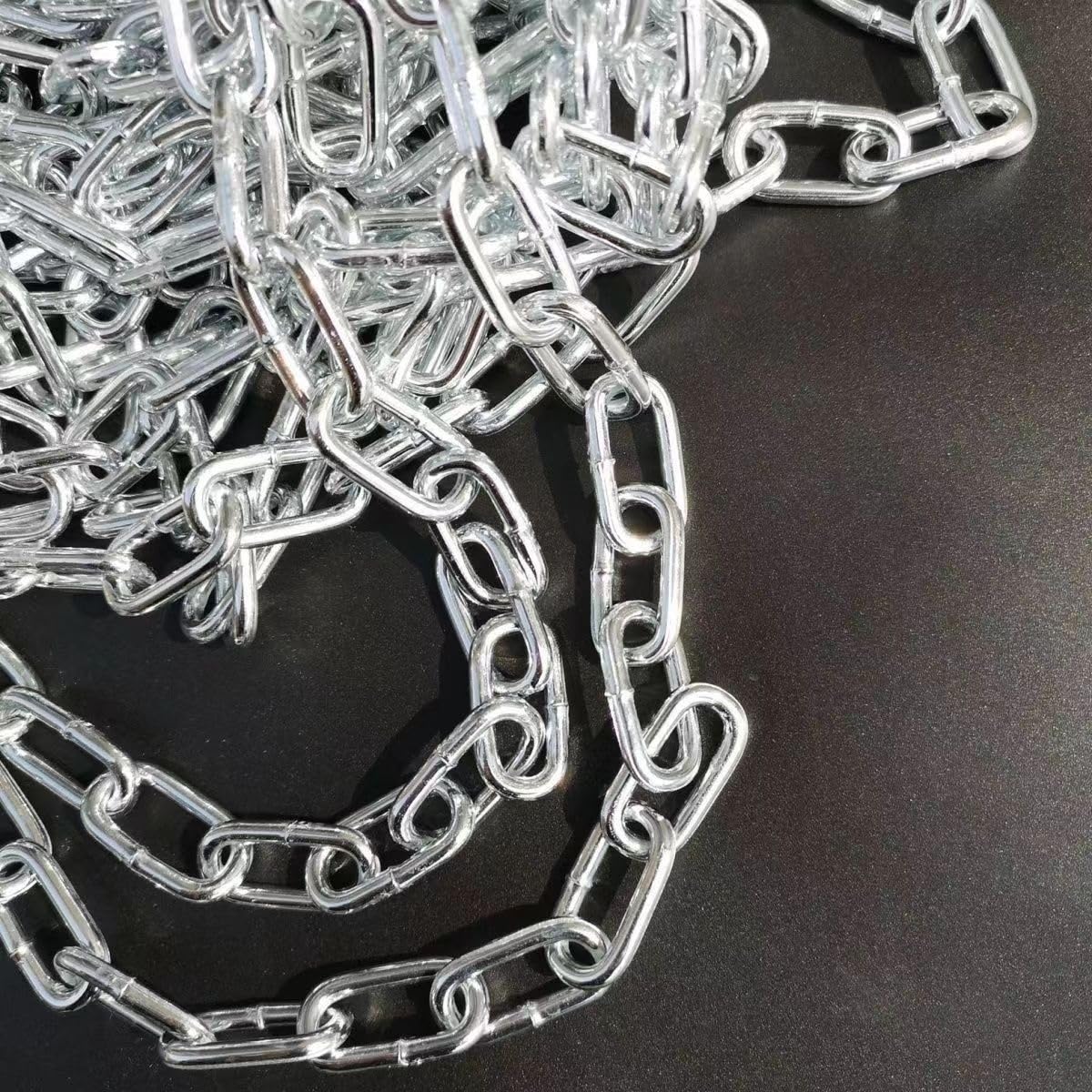 Cadena de seguridad fuerte y resistente de 2,5 mm, eslabón de cadena de metal grueso, cadena de amarre resistente for puertas de cerca, antirrobo Cadena(15m)