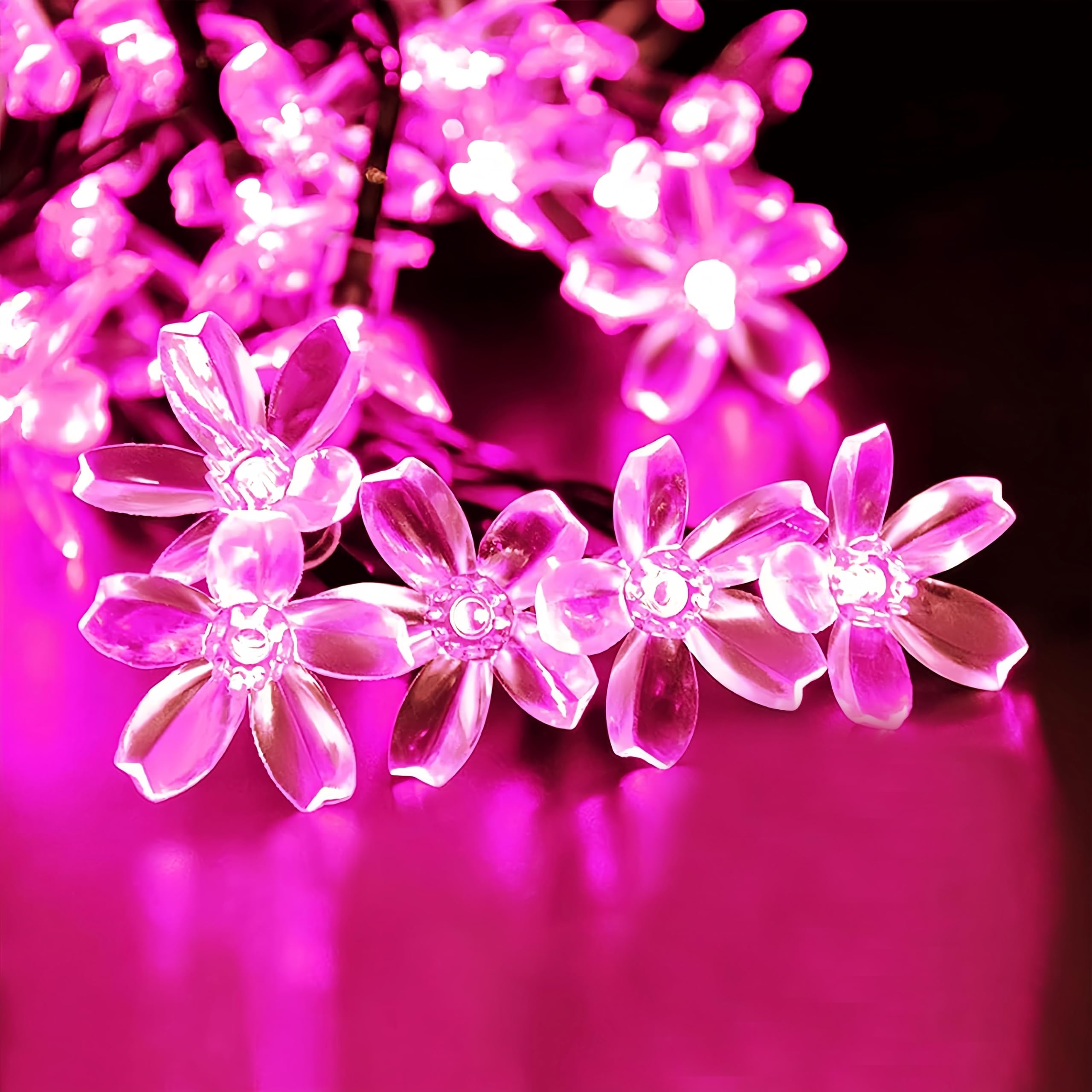 Clearhill Pink 2Pack String Light Battery And Usb Powered 9.8Ft/3M 20Led Cherry Blossom String Light,Indoor/Outdoor Decoration - Ideal For Christmas, Garden, Birthday, Wedding, Party