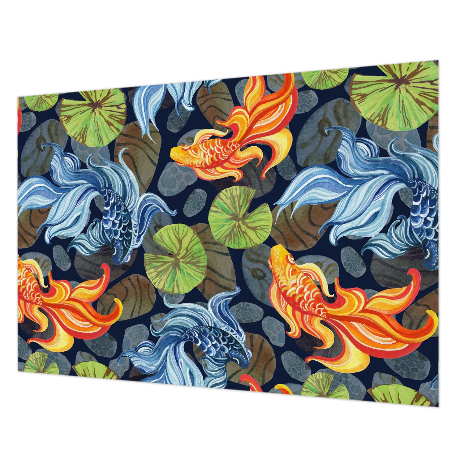 Papier peint intissé haut de gamme motif poissons impression haute qualité
