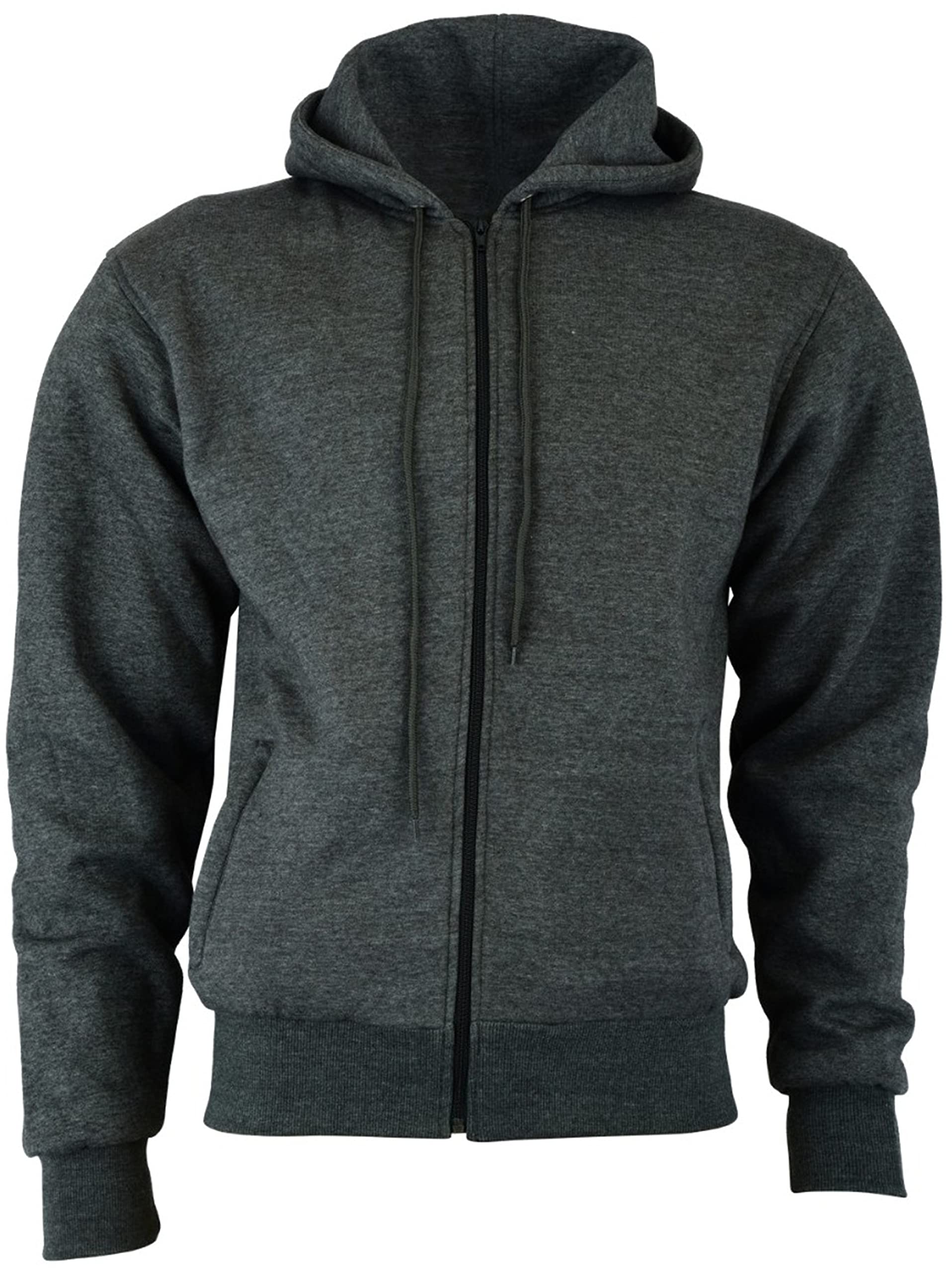 Speed MaxX MEN'S GREY SOFT FLEECE HOODIE WITH KEVLAR & CE ARMOUR MOTORBIKE/MOTORCYCLE JACKET (XXXL)