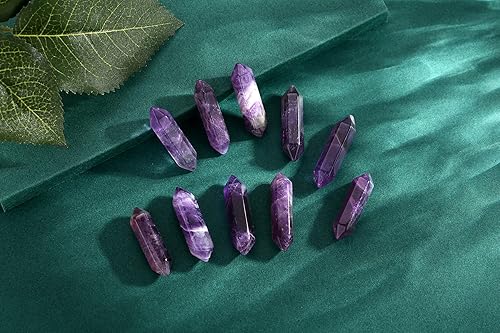 Miniatura 23 de Juego de 10 varitas de cristales curativos de ojo de tigre, piedras pulidas pulidas a granel naturales hexagonales puntiagudas Reiki de equilibrio