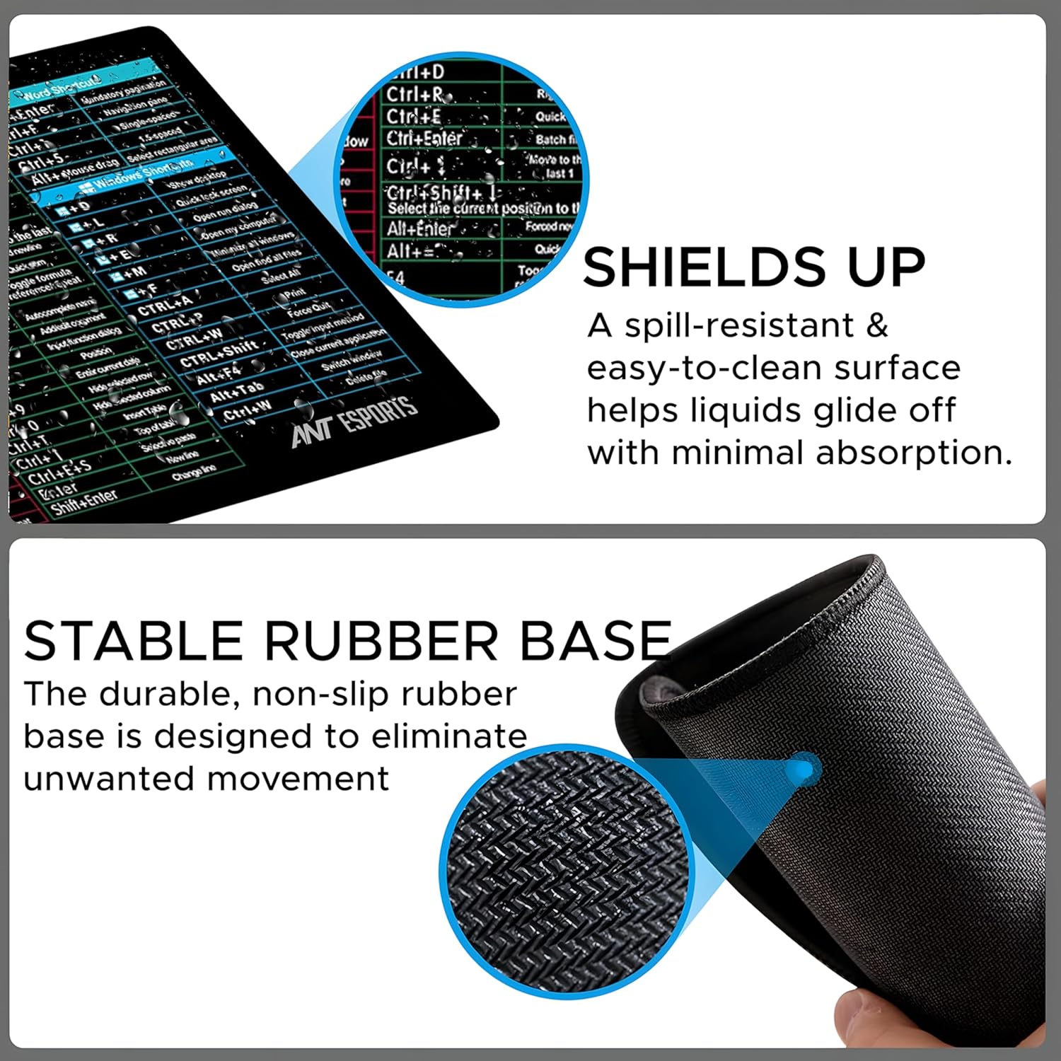 Ant Esports Lapi MousePad 260X210X3mm Anti-fray Stitching, Universal Shortcut Sheet Waterproof Surface & Non-Slip Rubber Base Stitched Edges Mouse Mat for Laptop,Compatible with Laser and Optical Mice 13 8125ANrR8tL. SL1500