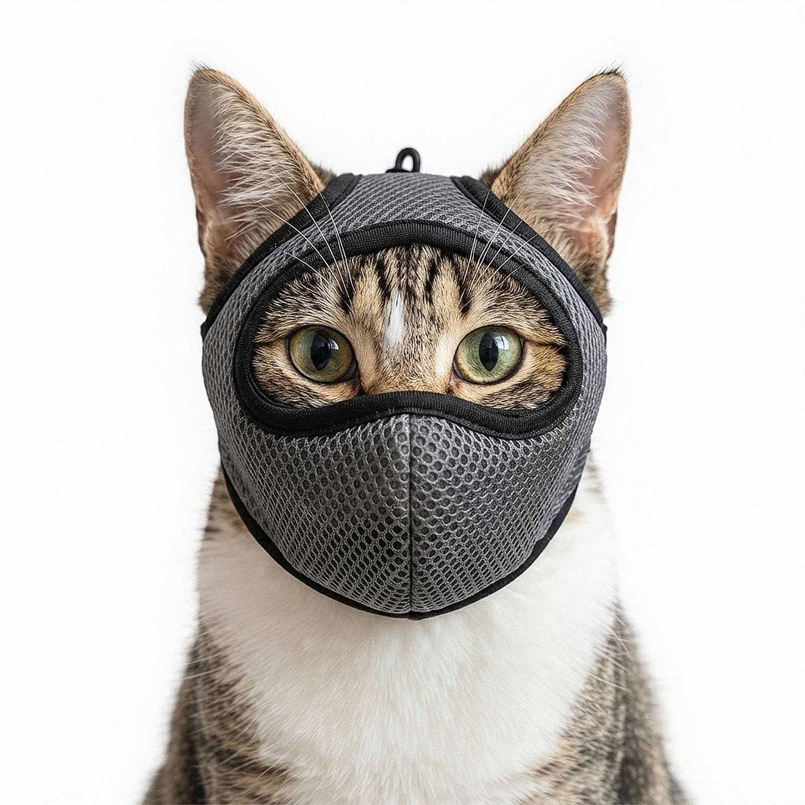 Colenumone cat Muzzle,Breathable Cat Muzzle,Anti-Bite Mask,Dark Gray,M