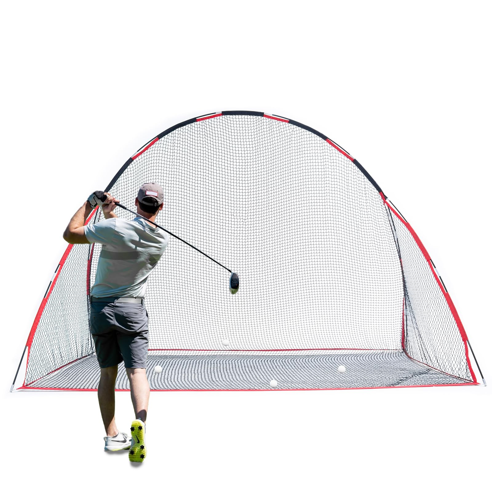 Golf-Netz, 3 x 2,1 m, faltbares Golf-Übungsnetz mit seitlicher Barriere und Tragetasche für Zuhause, Hinterhof, Garage, Übungstraining, Fahren, Chipping Swing