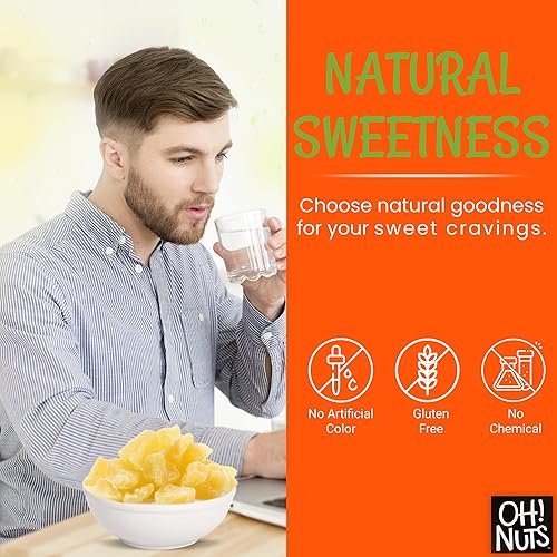 Miniatura 4 de Oh Nuts Piña seca en dados  Bolsa a granel de trozos de piña tropical deshidratados para rebanar y hornear  Bajo en azúcar sodio y colesterol sin