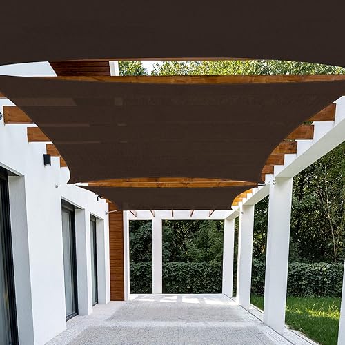 Patio Paradise 4' x 13' Brown Sun Shade Sail Rectangle Canopy UV Block Resistant Heavy Duty Commercial Grade for Patio Backyard Lawn Garden Outdoor Activities -Customized
