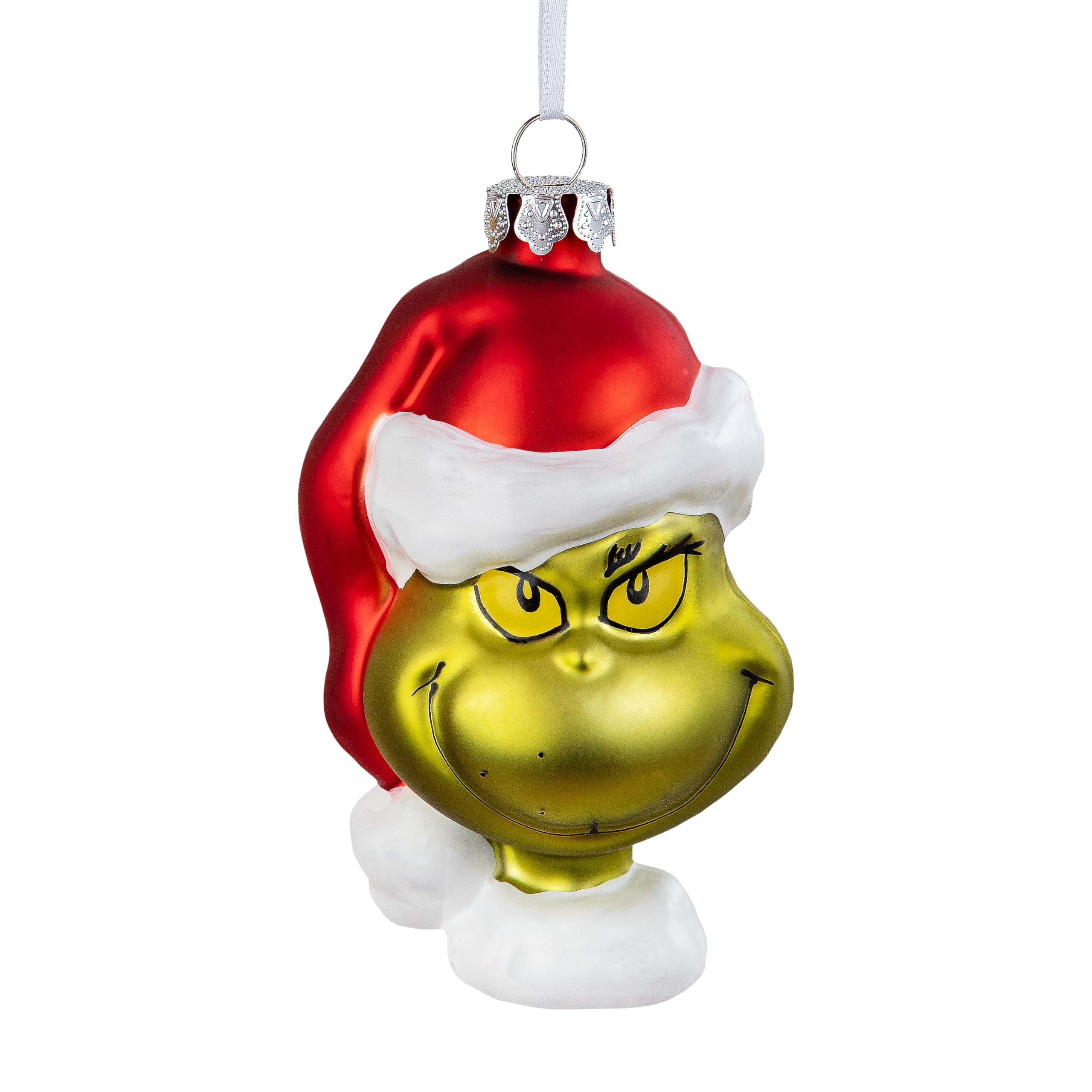 Hallmark The Grinch Glass Ornament, Dr Seuss Tree Decoration, Glass Hanging Ornament, Christmas Hanging Ornament, Gifts for Christmas