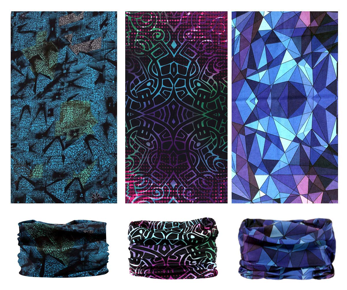 6 Pezzi Copricapo Multifunzione Fascia Bandana Sciarpa di Riciclaggio della Bici Tubo Elastico Fascia Magica Balaclava Maschera UV Residence per Yoga Climb Ciclismo Hiking