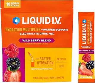 Liquid I.V. Hydration Multiplier + Immune Support Wild Berry Electrolyte Powder Drink Mix - 14 Packets