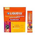 Liquid I.V. Hydration Multiplier +Immune Support - Wild Berry Blend | Electrolyte Powder Drink Mix | 1 Pack (14 Servings)