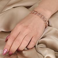 Vista 18 de Handmade Elegant Copper Bracelet for Women - Pure Copper Bracelet for Pain Relief and Stress Relief - Adjustable Entwisted Copper Bracelet to Fit