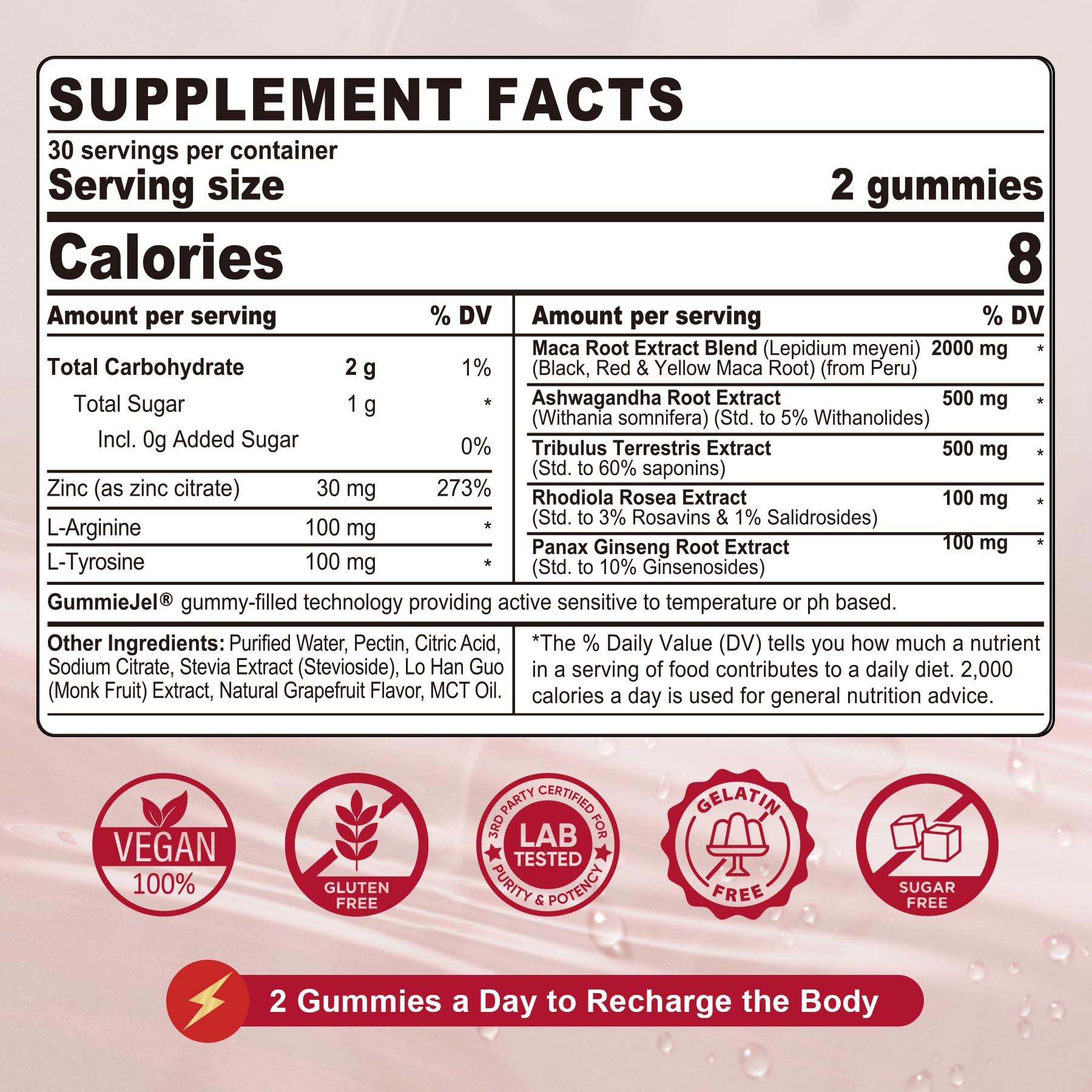 Maca Root Gummies (Black, Red & Yellow) 2000mg for Women Men w/ Ashwagandha — Amazon image 2
