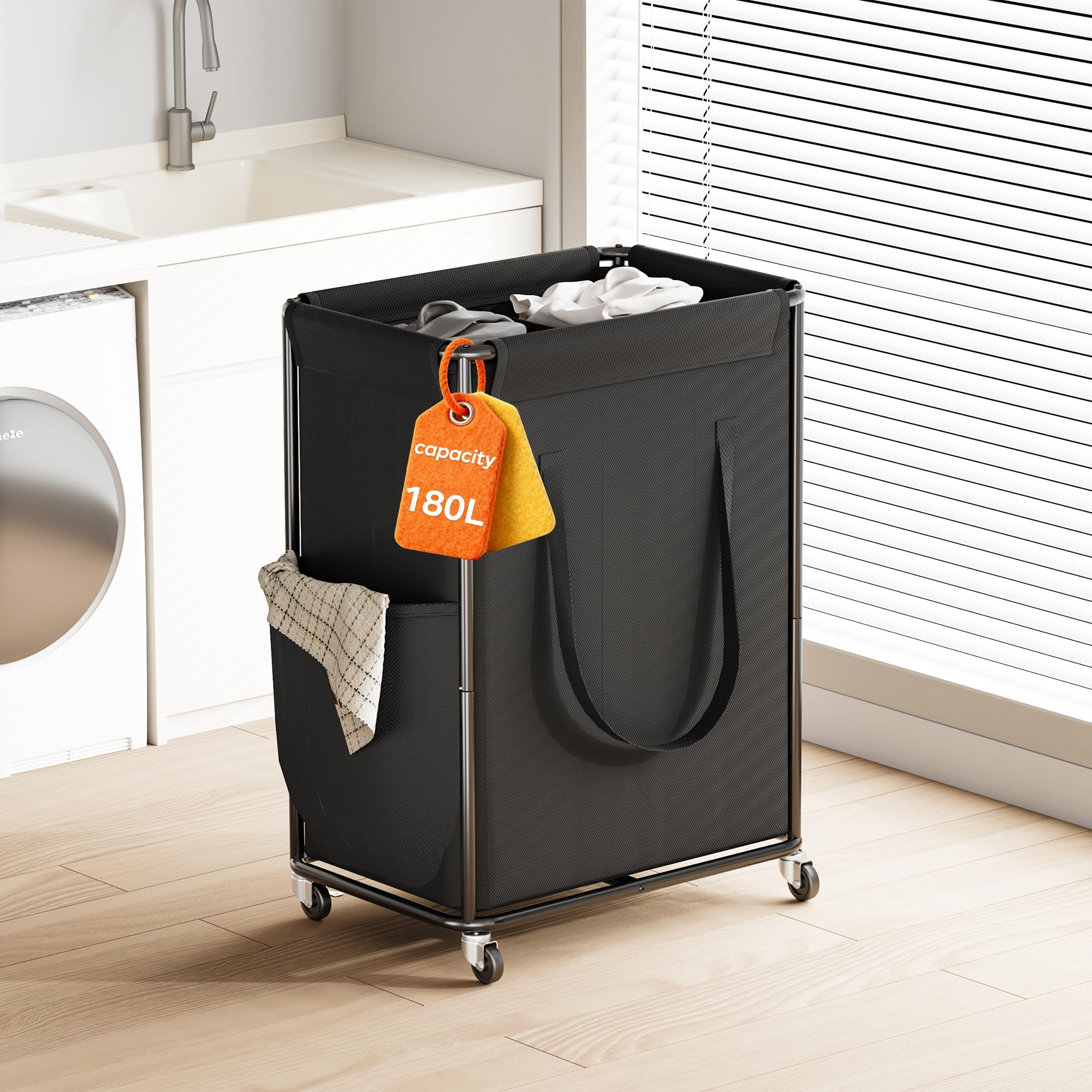 Photo 1 of Homeiju Rolling Laundry Hamper with Wheels
