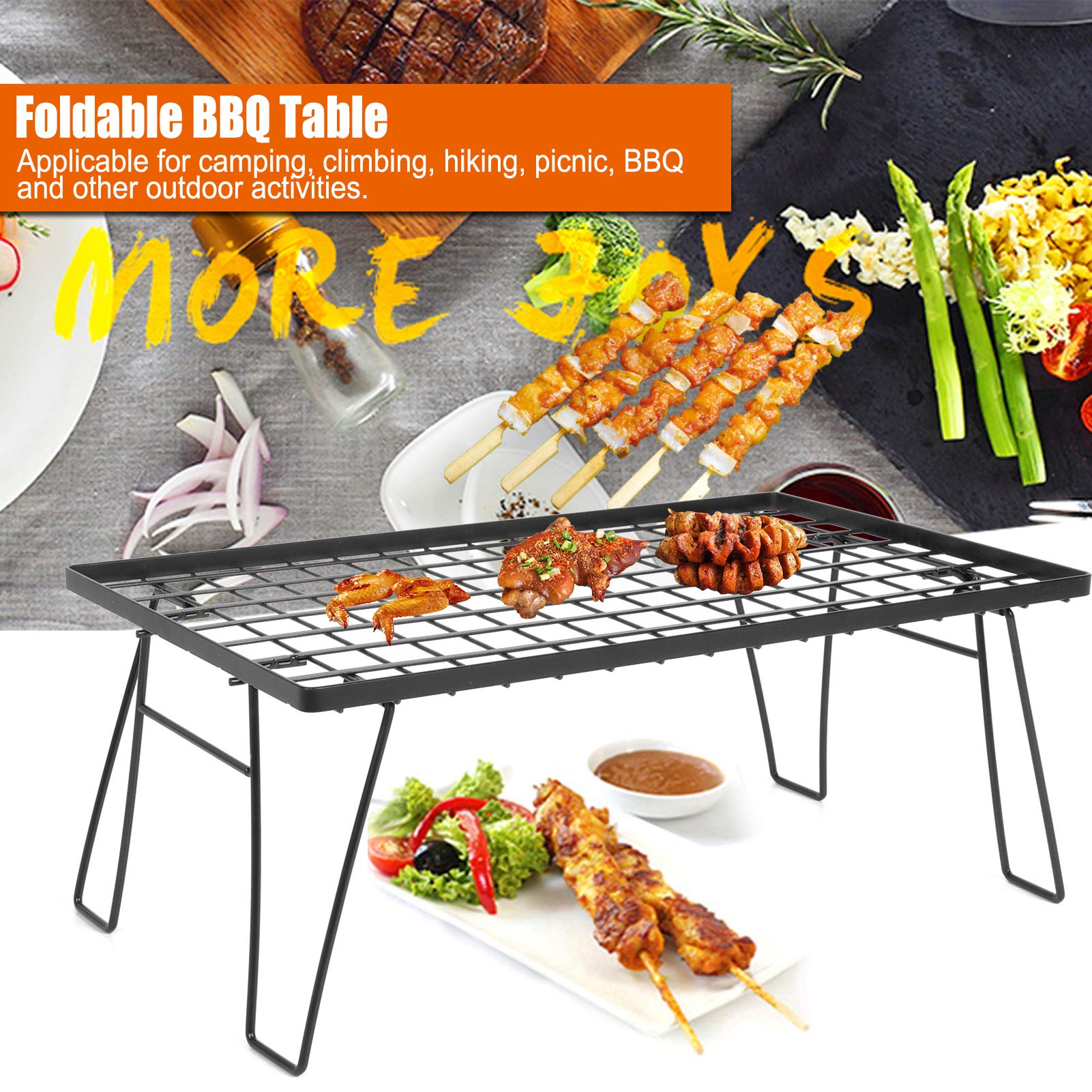 Tavolo da barbecue pieghevole portatile Mini accessori per griglia da campeggio con scolapiatti per picnic all'aperto, barbecue, escursionismo in campeggio