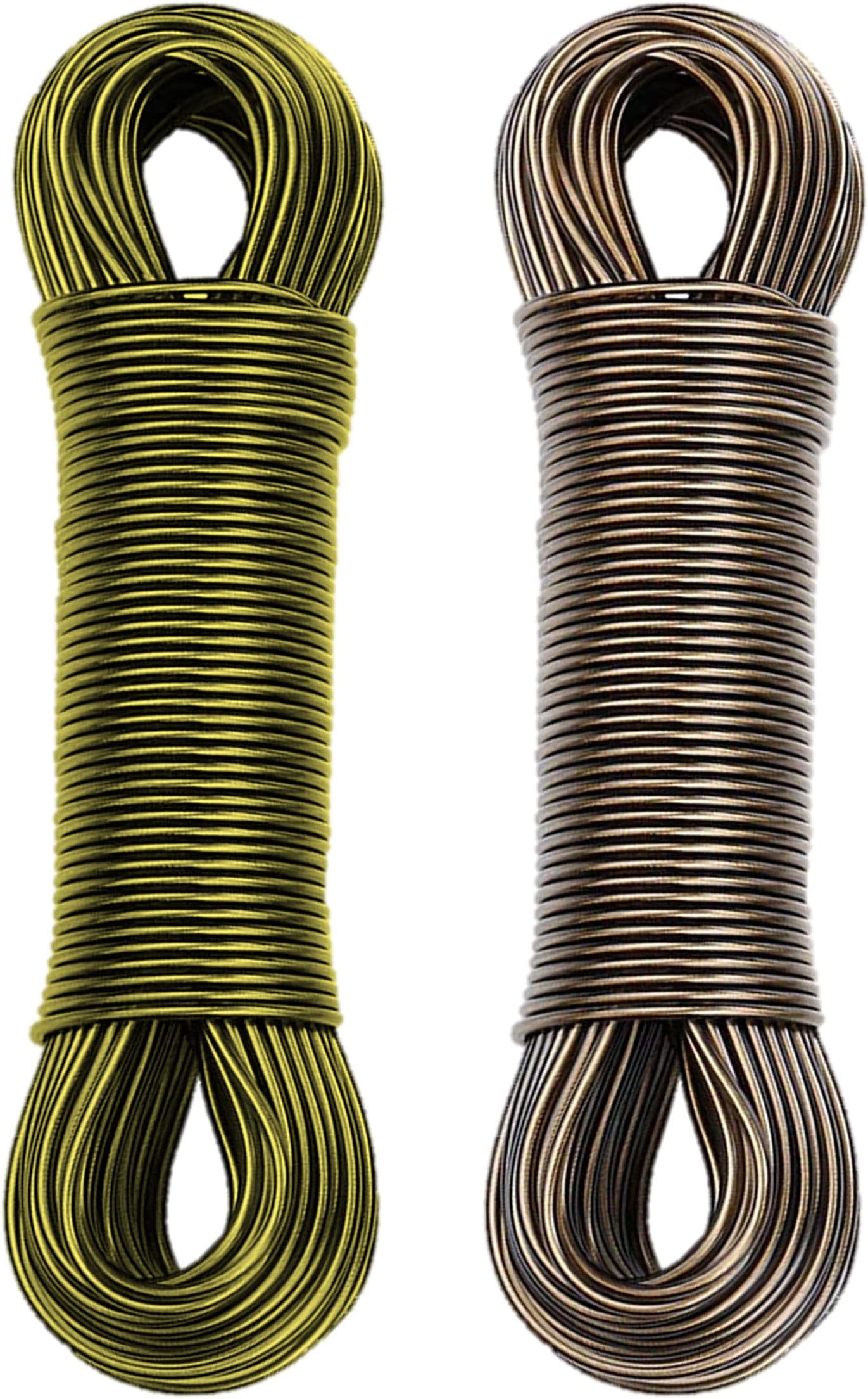 Aloud Creations PVC Coated Steel Wire Rope for Drying Clothes/Clothesline, Length 20 Meter with 2 Plastic Hooks (Multi Colour) – Pack of 2