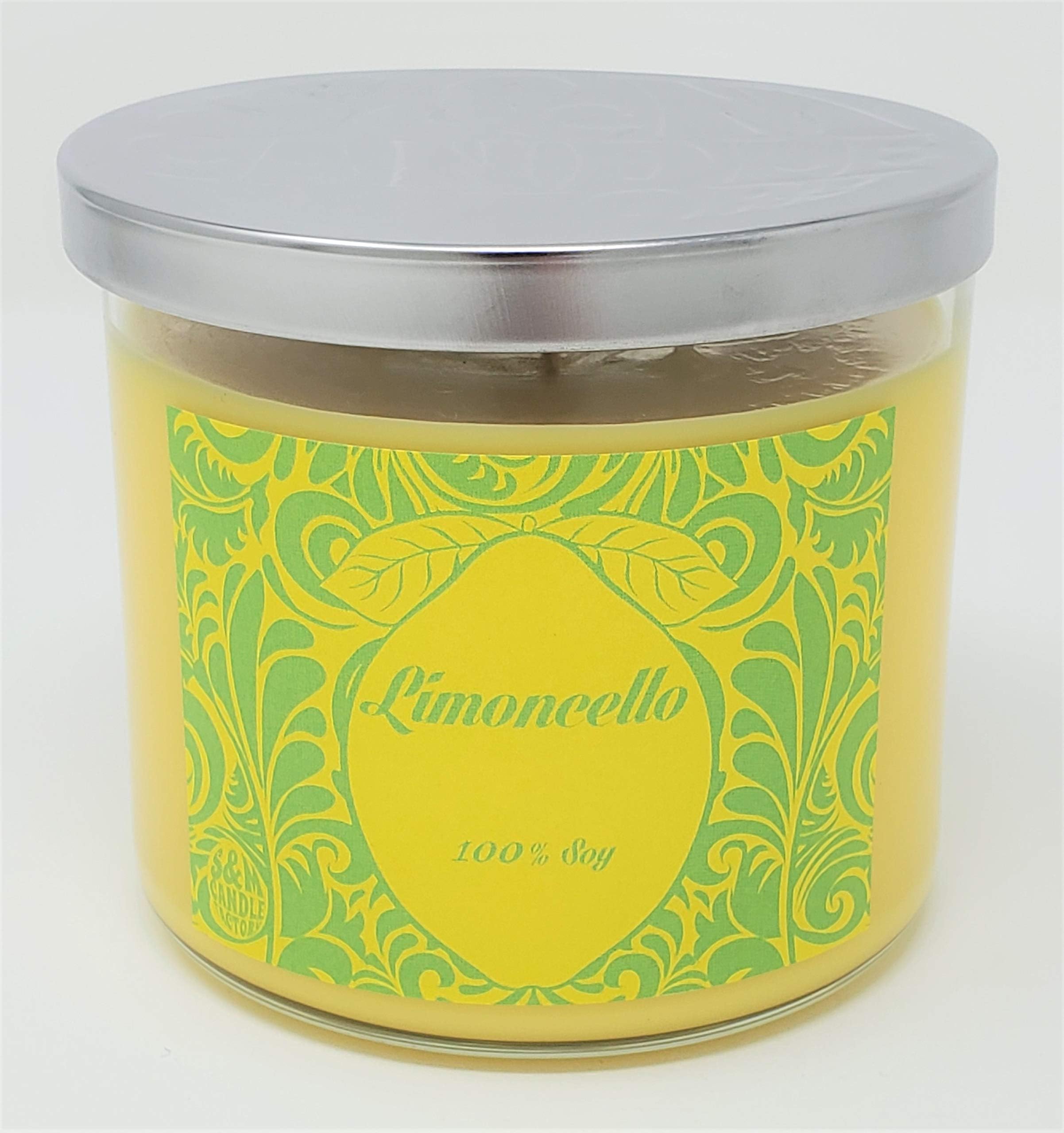Limoncello Candle Soy Wax - 3 Wick Scented Candle (Large 3 Wick Green Label)
