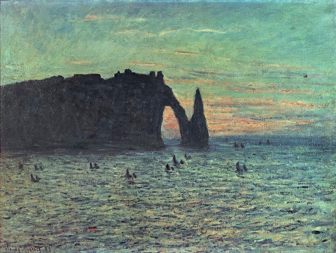 Monet The Hollow Needle at Etretat (1883) Wall Decal 18"x24"