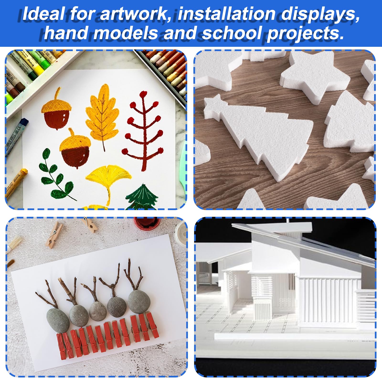 STARVAST Lot de 16 Carton Mousse A3, Carton Plume Mousse Blanc, Plaque Polystyrene 5mm pour Art, Photos Panneaux de Mariage, Panneau D’affichage (297 × 420 mm)