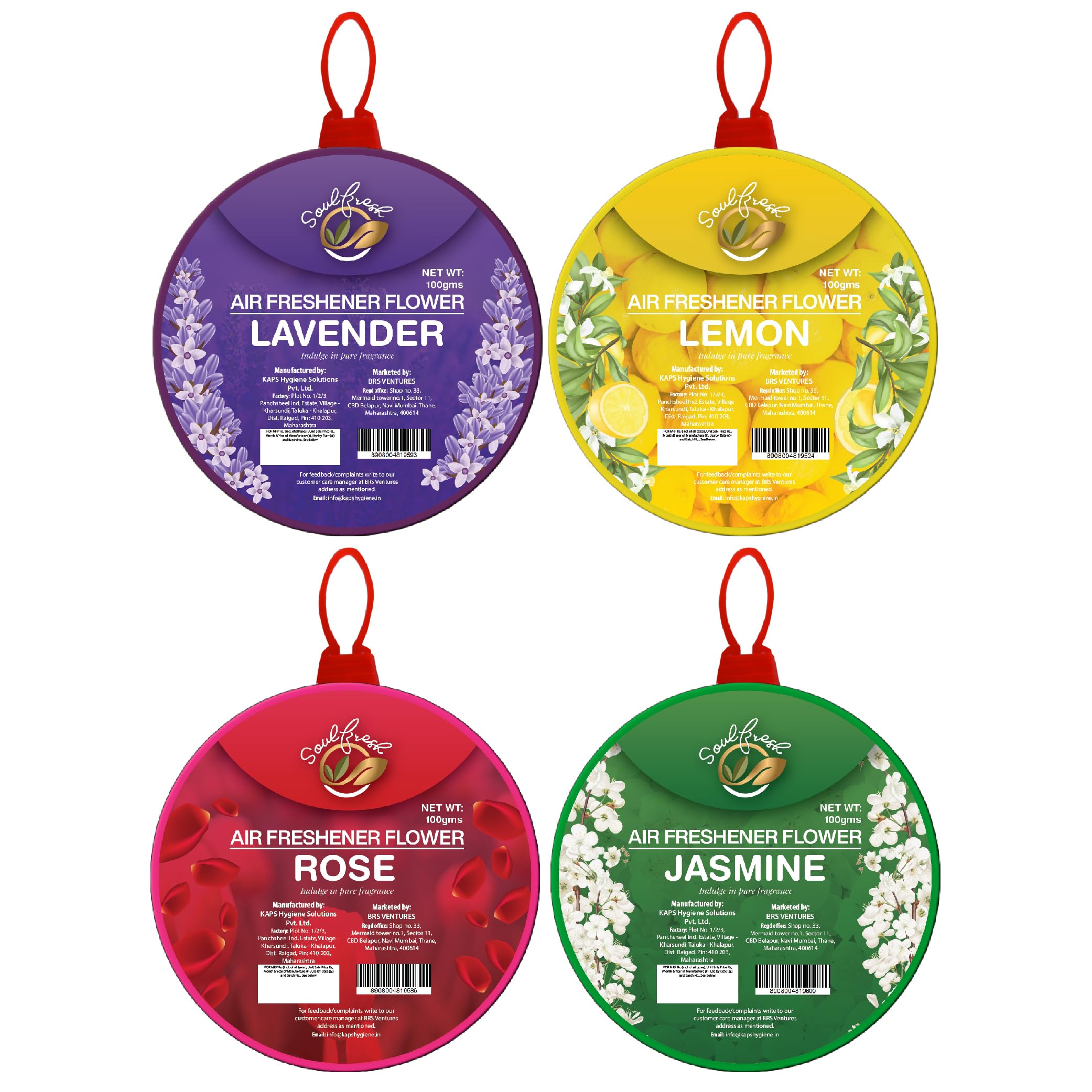 SOULFRESH Air Freshener flower Rose, Lavender, Jasmine, Citrus Block for Bathroom and Toilet 100gm Each - 4 Flower (B0B56R7SYG) Amazon Price History, Amazon Price Tracker